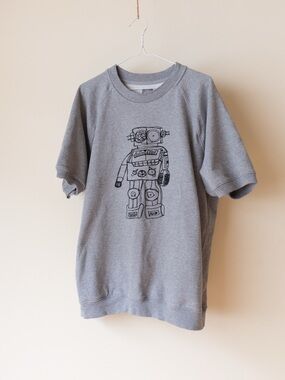 GAP Grey Robot Graphic Short Sleeve Sweatshirt Tee